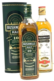 Bushmills Irish Whiskey Bottles Aged 10 Years 750ml, Sealed