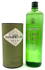Pair of Hendrick's & Burnette's Unopened Gin Bottles