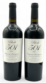 Pair of Block 501 Hillside Reserve Cabernet Sauvignon Wine, Sealed 750ml Bottles