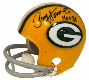 Bart Starr & Paul Hornung Autographed Green Bay Packers Mini Helmet w/ JSA (H79047)