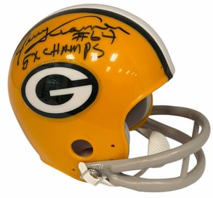 Jerry Kramer #64 5x Champs Autographed Mini Riddell Helmet With no JSA