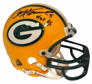 Hall of Famers Hornung '86 & #24 Wood '89 Autographed Green Bay Packers Mini Helmet W/JSA (H81474)