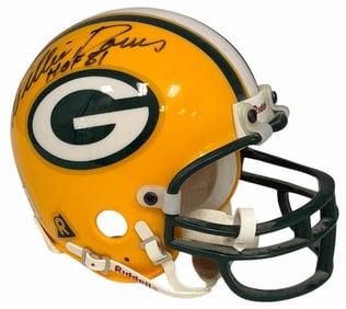 Willie Davis Hall Of Fame 1981 Autographed Green Bay Packers Riddell Mini Helmet