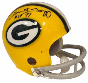Forrest Gregg Hall Of Fame '77 Autographed Green Bay Packers Yellow Riddell Mini Helmet