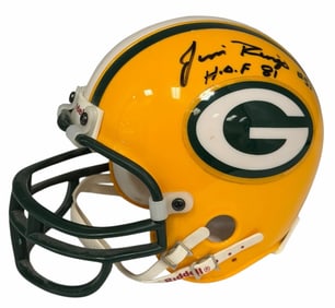Jim Ringo #51 Hall Of Fame '81 Autographed Green Bay Packers Riddell Mini Helmet W/ JSA (F60425)