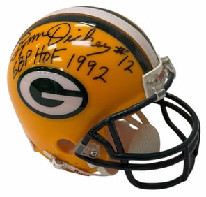 Lynn Dickey #12 Hall Of Fame 1992 Autograph Green Bay Packers Riddell Mini Helmet Authentic (10432)