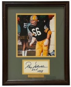 Ray Nitschke Hall Of Fame 1978 Autographed Green Bay Packers Framed Sports Memorabilia W/ COA