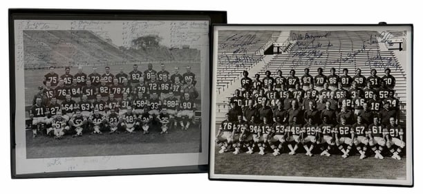 1960s & 1970s Autographed Green Bay Packers Framed Team Photos