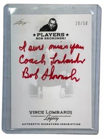 2012 Leaf Vince Lombardi Legacy Players Card Bob Skoronski LE 20/50 Red Ink Signature Inscription