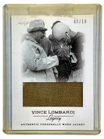 2012 Leaf Vince Lombardi Legacy LE 8/10 Authentic Personally Worn Jacket Card # WJ-18