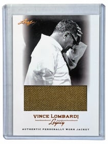 2012 Leaf Vince Lombardi Legacy Authentic Personally Worn Jacket Swatch Card # WJ-39