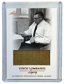 2012 Leaf Vince Lombardi Legacy Authentic Personally Worn Jacket Swatch Card # WJ-26