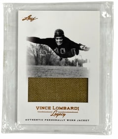 2012 Leaf Vince Lombardi Legacy Authentic Personally Worn Jacket Swatch Card # WJ-02
