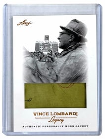 2012 Leaf Vince Lombardi Legacy Authentic Personally Worn Jacket Swatch Card # WJ-13