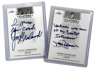 2012 Leaf Vince Lombardi Legacy Player Blue Ink Donny Anderson & Jim Grabowski Signature Cards