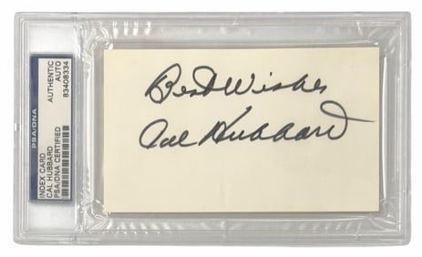 Authentic Cal Hubbard Autographed Index Card PSA/DNA Certified