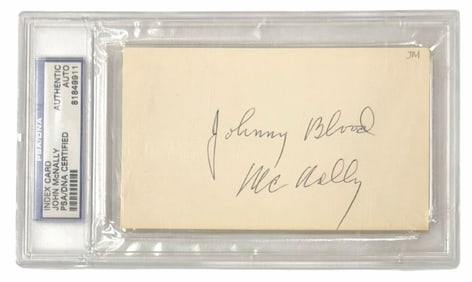 Authentic John McNally Autographed Index Card PSA/DNA Certified