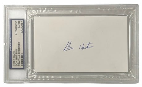 Authentic Don Hutson Autographed Index Card PSA/DNA Certified