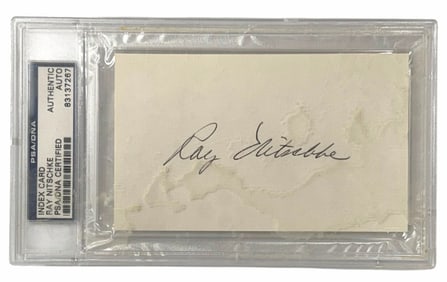 Authentic Ray Nitschke Autographed Index Card PSA/DNA Certified