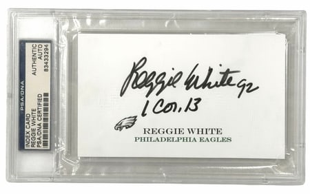 Authentic Reggie White Autographed Index Card PSA/DNA Certified