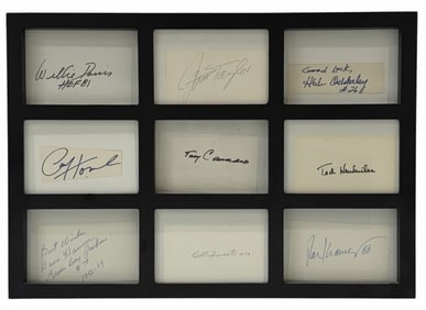 Green Bay Packers 1950's-1960's Players Autographed Index Cards In Frame