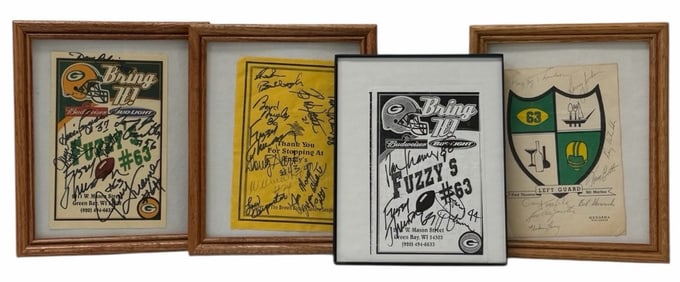 Autographed By Several Hall of Famers Framed Restaurant Menu's From Fuzzy Thurston's Restaurant