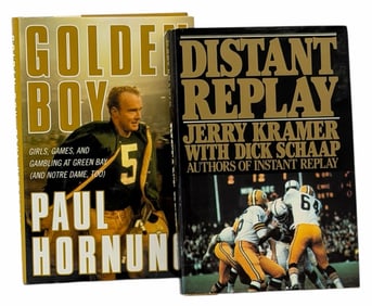 Autographed Hornung "Golden Boy" and a Autographed Kramer & Schaap "Distant Replay" Book, Hardcover