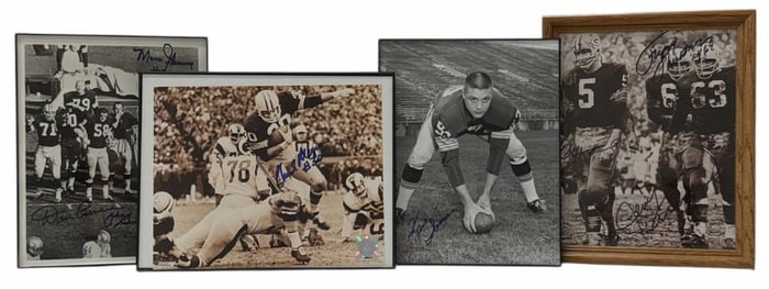 Photographs Autographed By Several Green Bay Packers Hall of Famers
