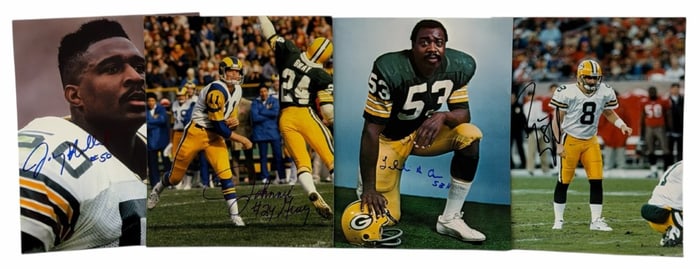 Autographed Fred Carr, Ryan Longwell, Johnnie Gray, & Johnny Holland Green Bay Packers Prints