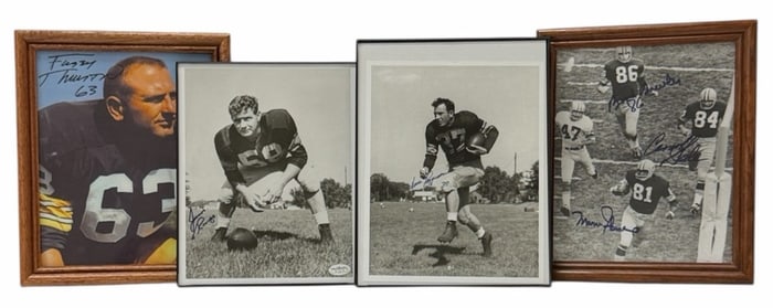 Autographed By Several Hall Of Famers Framed Green Bay Packers Photographs