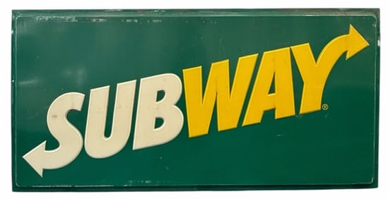 SUBWAY Advertisement Lighted Sign Panel, 8ft