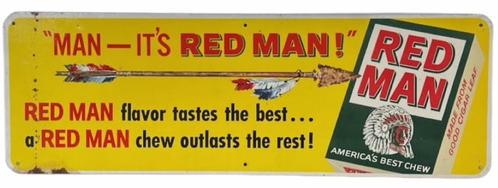 Vintage SST Red Man Tobacco Advertising Sign