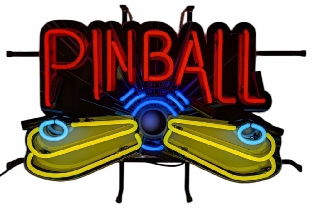 Pinball 4-Color Neon Sign with Backing 20in x 13.5in (1 of 7)