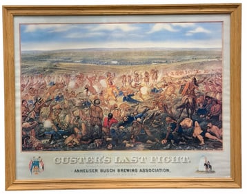 Custer's Last Fight Anheuser-Busch Brewing Association, Advertisement Poster Framed