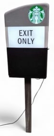 Starbucks Coffee Drive Thru Lighted Advertising Pole Sign