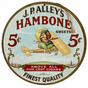 Vintage Original J.P. Alley's Hambone Cigar DS Advertising Fan Pull