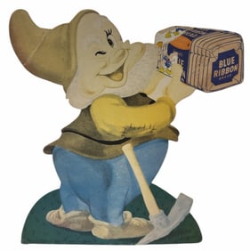 1950s Donald Duck Bread Disney Snow White Store Counter Top Advertisement Sign