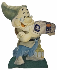 1950s Donald Duck Bread Disney Snow White Store Counter Top Advertisement Sign