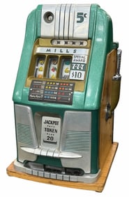 1940's Mills Novelty Special Award 777 5-Cent Slot Machine, Working Condition