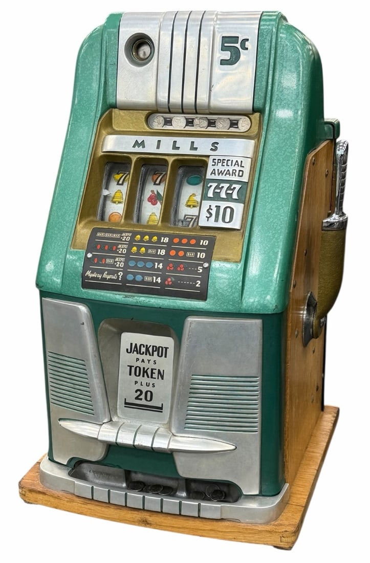1940's Mills Novelty Special Award 777 5-Cent Slot Machine, Working Condition (1 of 13)