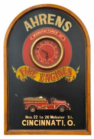 Ahrens Fire Engine Battery Operated Wood Wall Clock