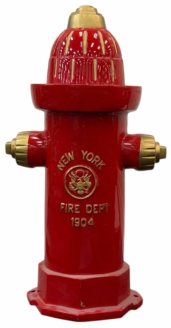 Full Size Replica New York Fire Department 1904 Fire Hydrant, Cast Metal: Full Size Replica New York Fire Department 1904 Fire Hydrant, Cast Metal.? In good condition measuring approximately 15.5in x 29in.? *Made in Mexico