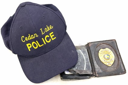 Cedar Lake, IN Retired Police Officers Badge/Wallet and Snapback Hat