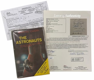 Martin Caidin "The Astronauts" Project Mercury Autographed Book W/ Letter Of Authenticity