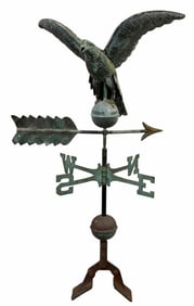 Vintage Full-Bodied Eagle Copper Weathervane
