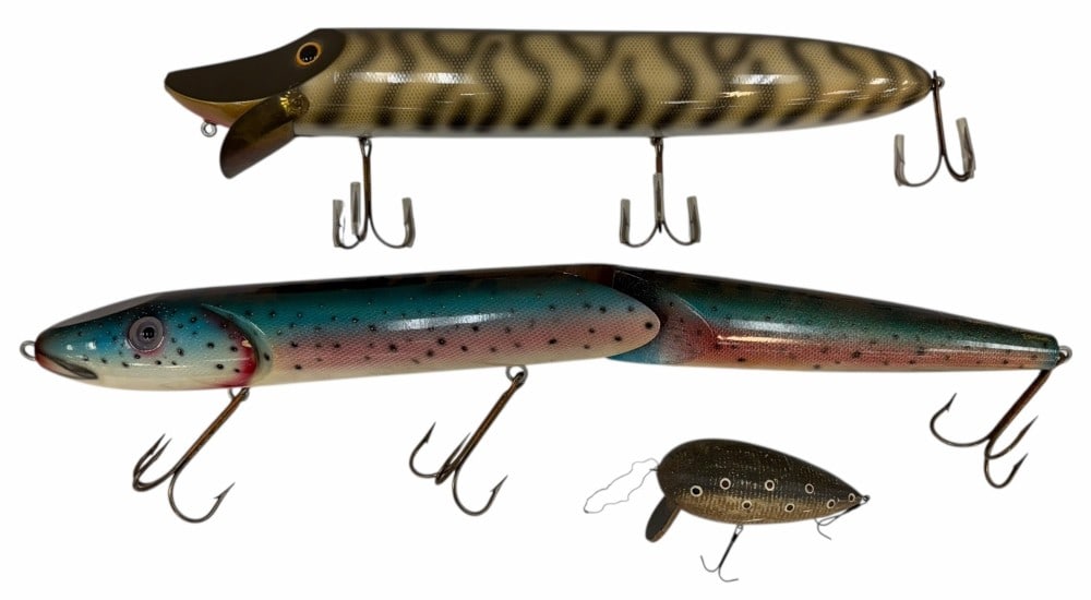 1995 Jack Swedberg, 1996 R.W. Lure, and Small Wooden Decorative Fishing Lures (1 of 8)