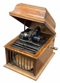 Edison Model 30 Amberola Phonograph with 50 Plus Cylinder Records