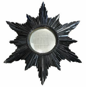 Mid-Century Syroco Wood Sunburst Wall Mirror