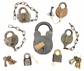Variety of Antique Railroad Switch Locks, Including YALE, JHW Climax and More!