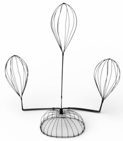 Vintage Mercantile Metal Wire 3-Hat Store Display